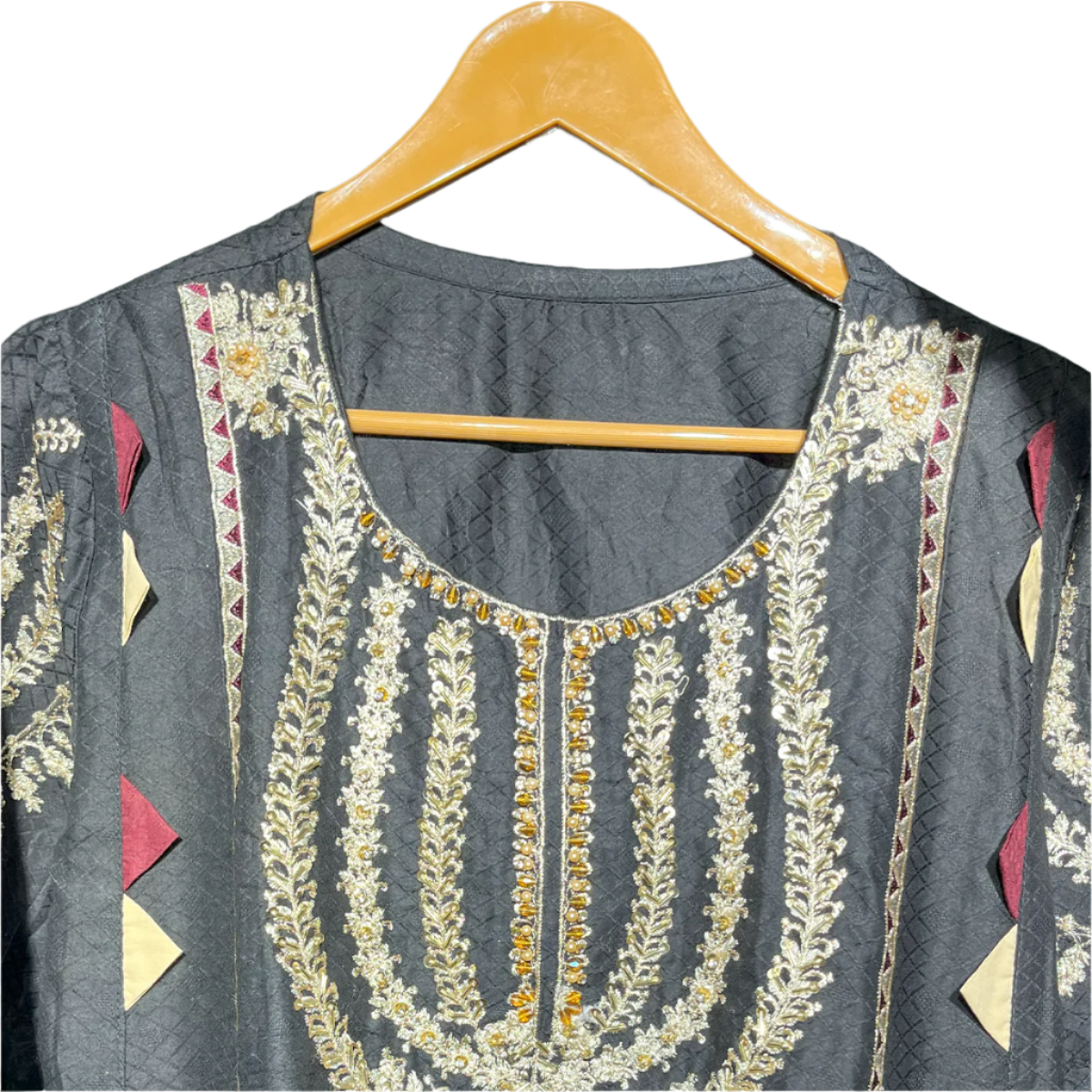 Black Elegance Embroidered Kurta β Festive Wear #133