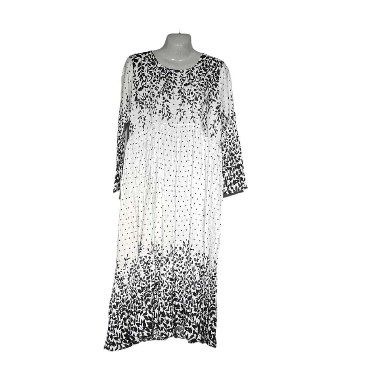 Monochrome Elegance Printed Maxi Dress #136