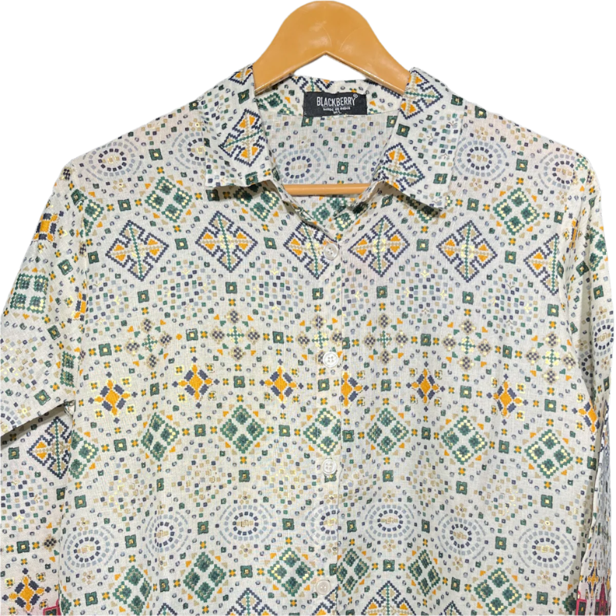 Blackberry Geometric Printed Lawn Kurta #124