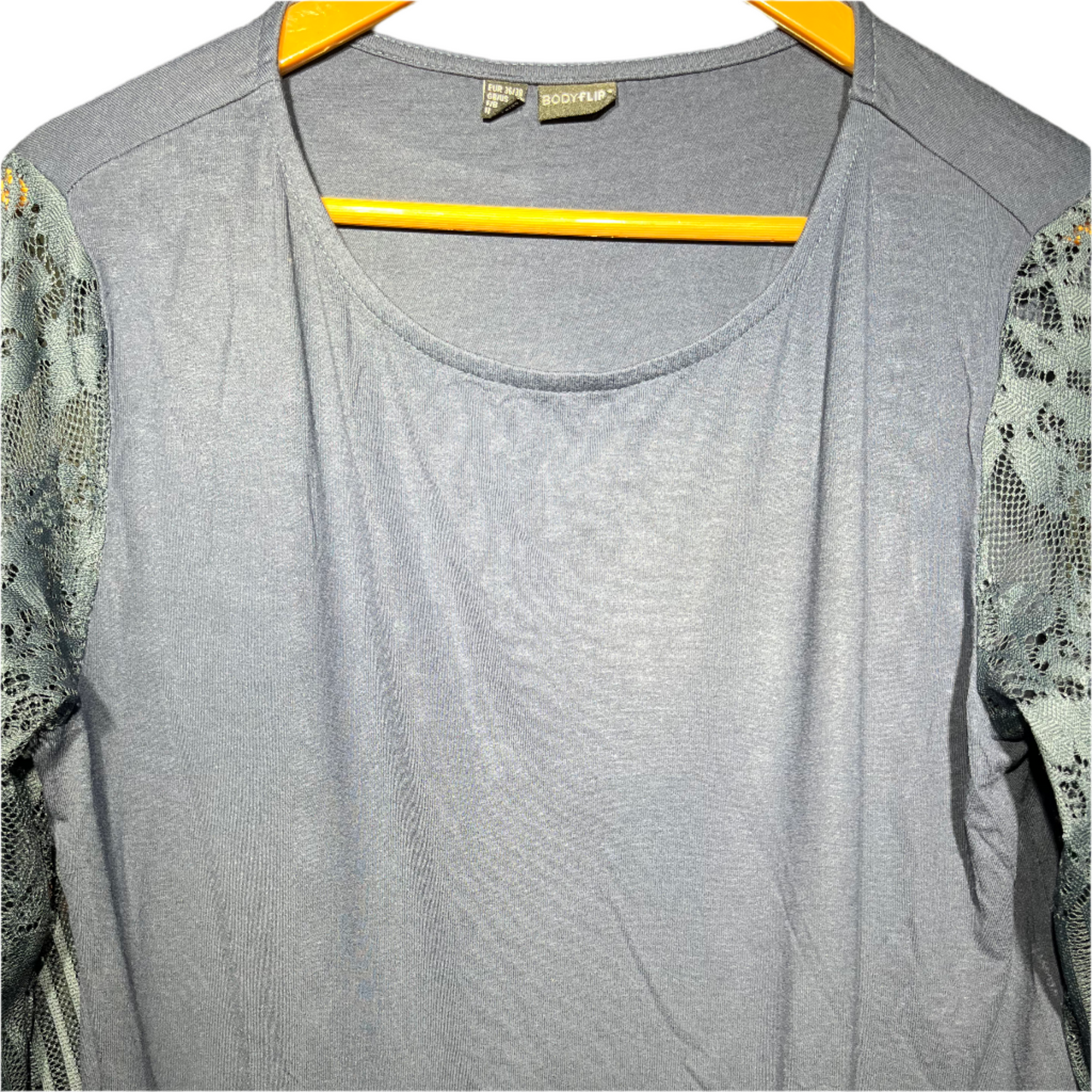 Body Flirt Women's Blue Lace Sleeve Top #214