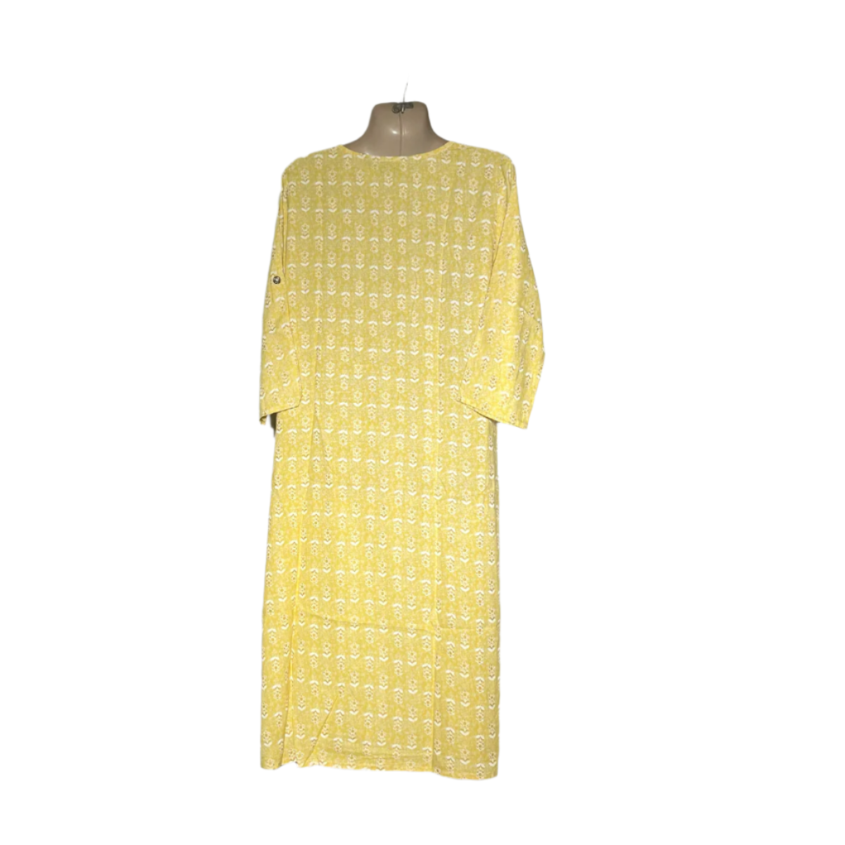 Daren Yellow Printed Button-Front Kurta #108