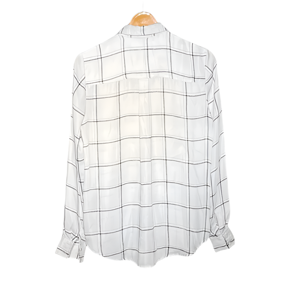 H&M White Checkered Button-Up Shirt #175