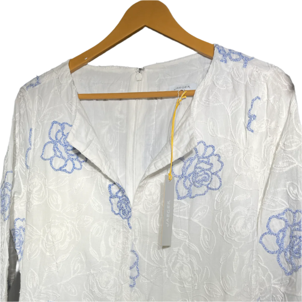 Jaeger White Floral Embroidered Tunic Dress #091