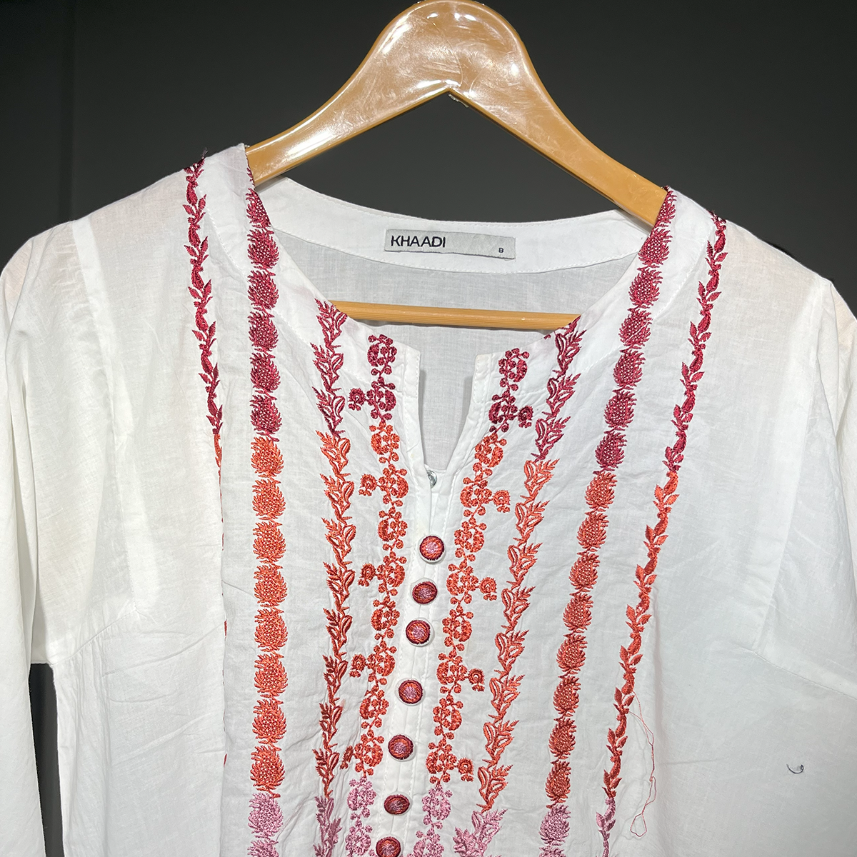 Khaadi White Embroidered Cotton Kurta β Elegant Simplicity #130