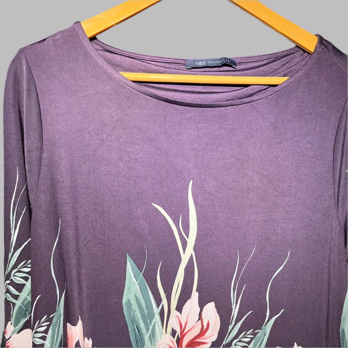 M&S Collection Floral Print Long-Sleeve Tunic Top #236