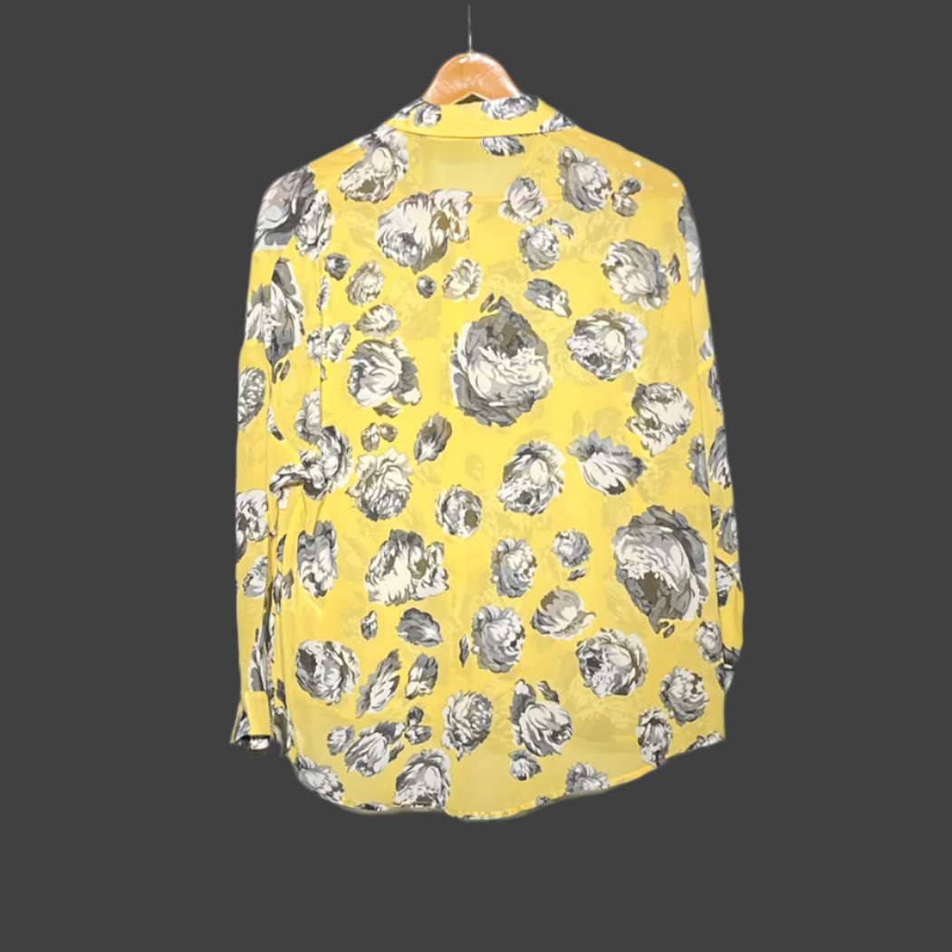 Miss Patina Yellow Floral Button-Up Shirt #183