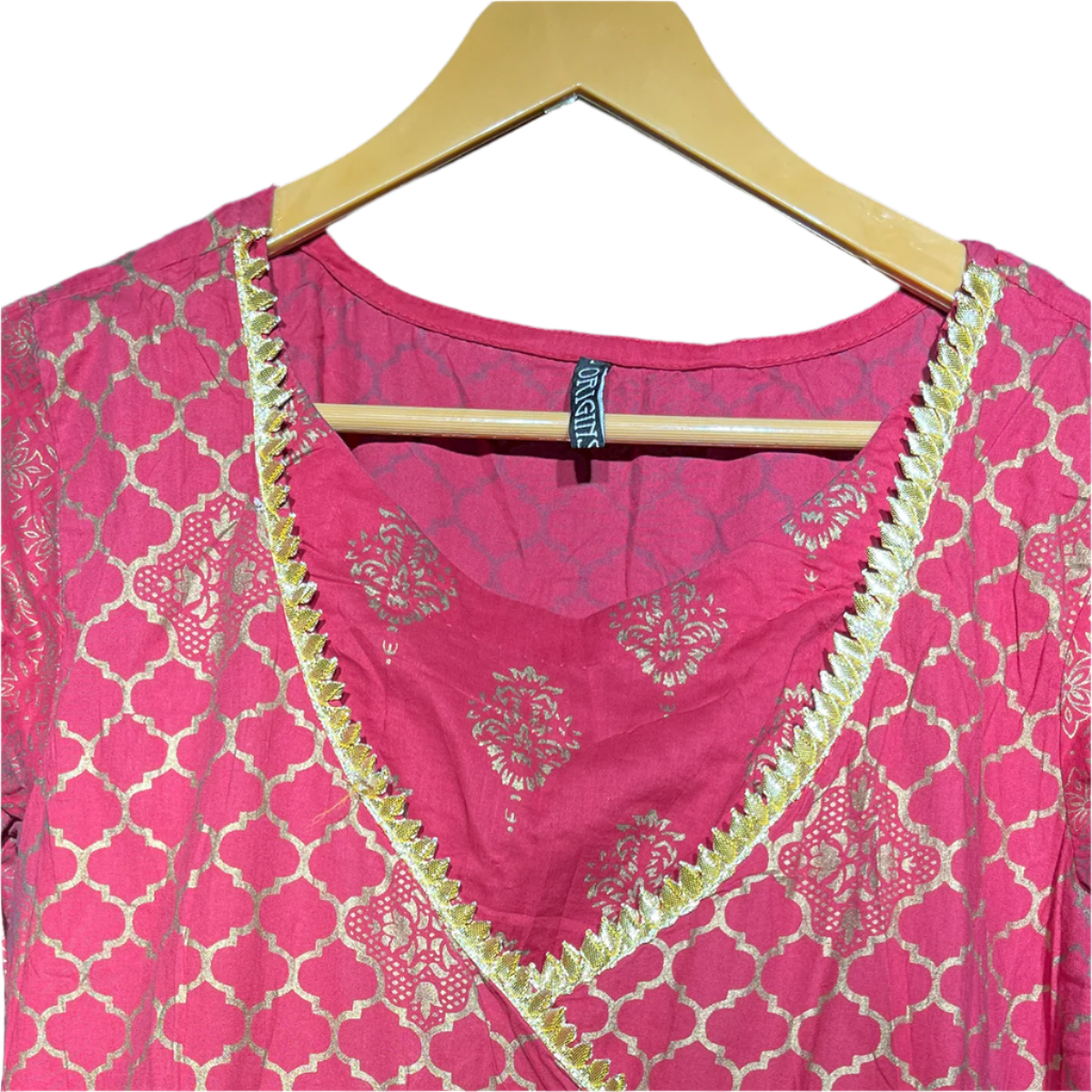 Origins Red & Gold Festive Embroidered Tunic #097
