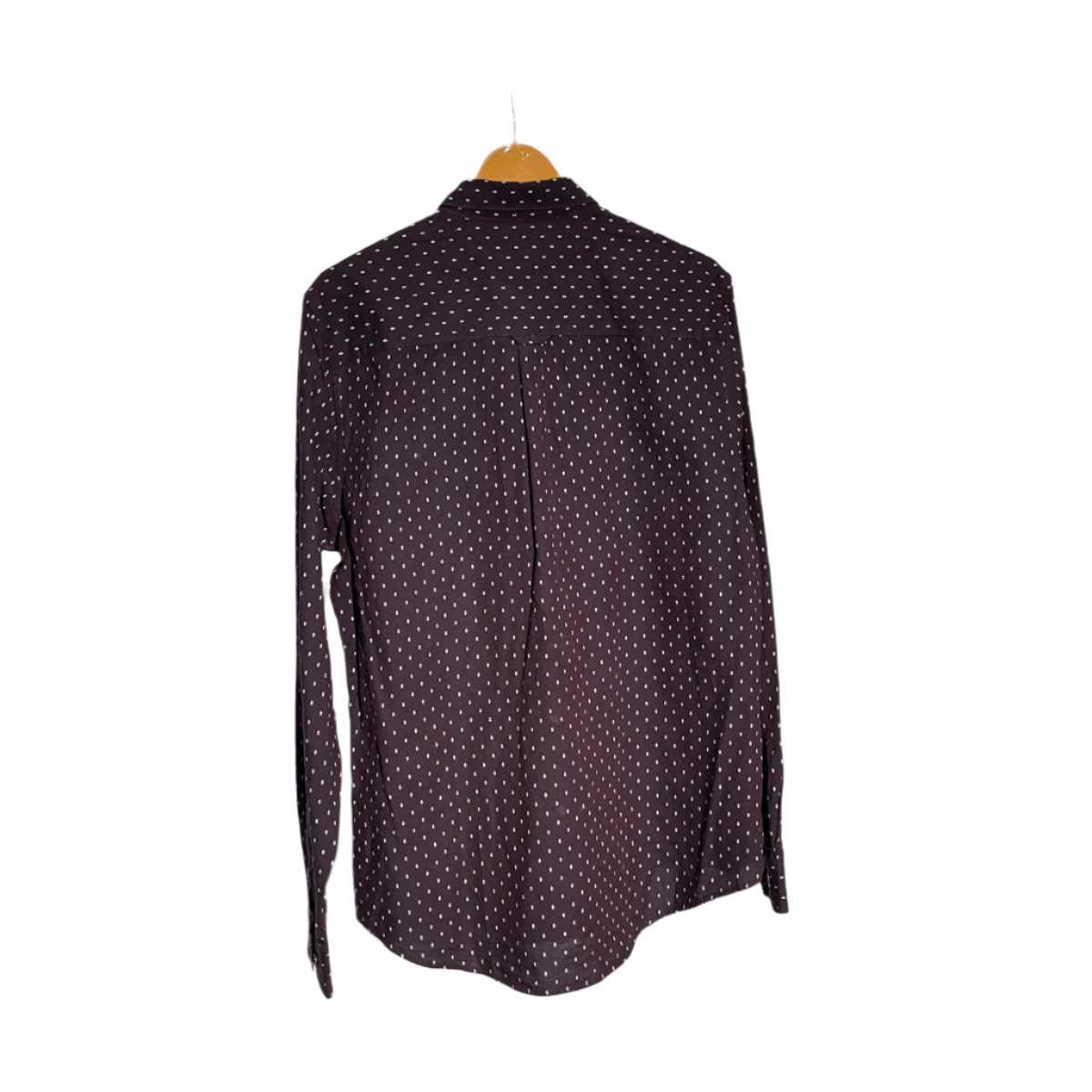 Burton Menswear Burgundy Polka Dot Long Sleeve Shirt #028