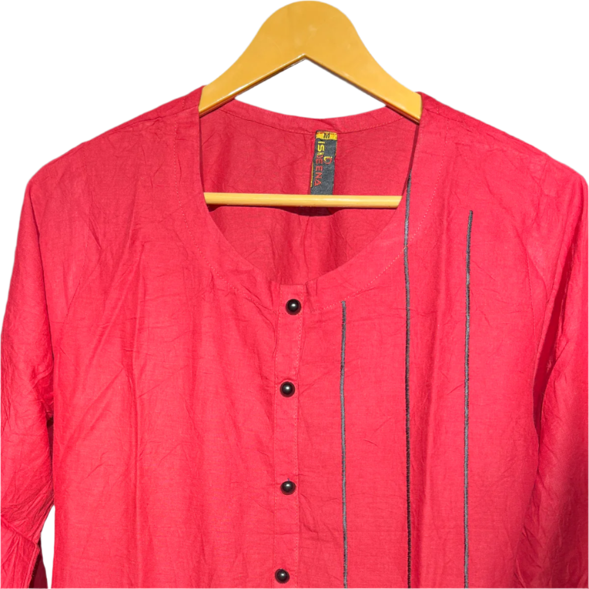 Red & Black Tree Embroidered Kurta β Ishdeena Collection #127