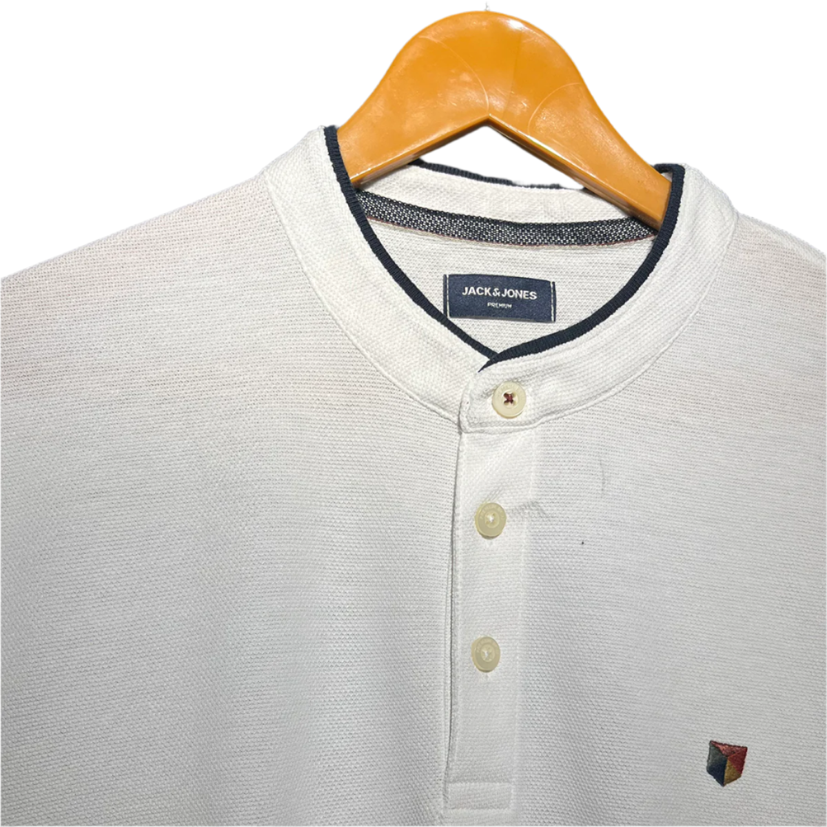 Jack & Jones Premium Henley T-Shirt – White #063