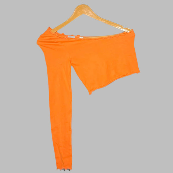 Collusion Orange One-Sleeve Asymmetrical Cropped Top #154