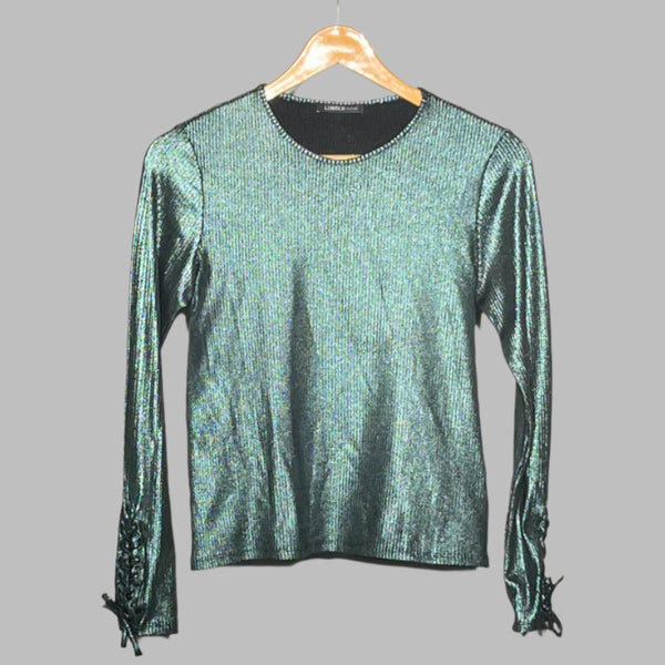 Limited Edition Metallic Green Long-Sleeve Top #160