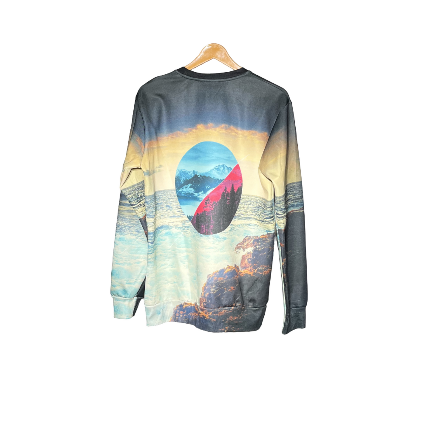 Light Green and Black Printed Men Sweatshirt #1595