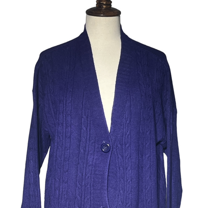 Blue Women Button Sweater #1700