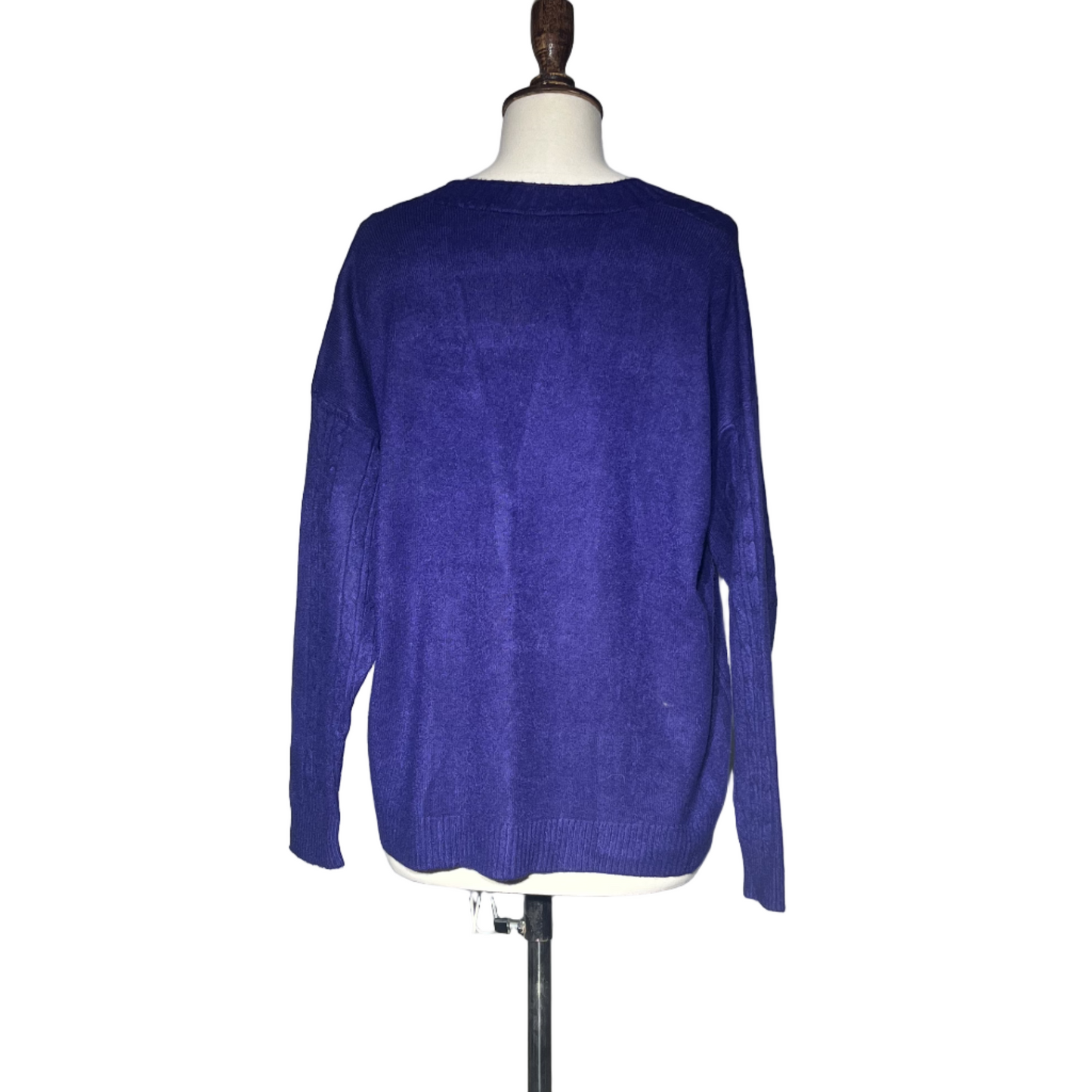 Blue Women Button Sweater #1700