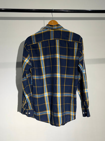 Burberry Blue & Yellow Plaid Long Sleeve Shirt #025