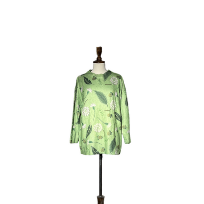 Green printed Women Sweater Blouse #1859