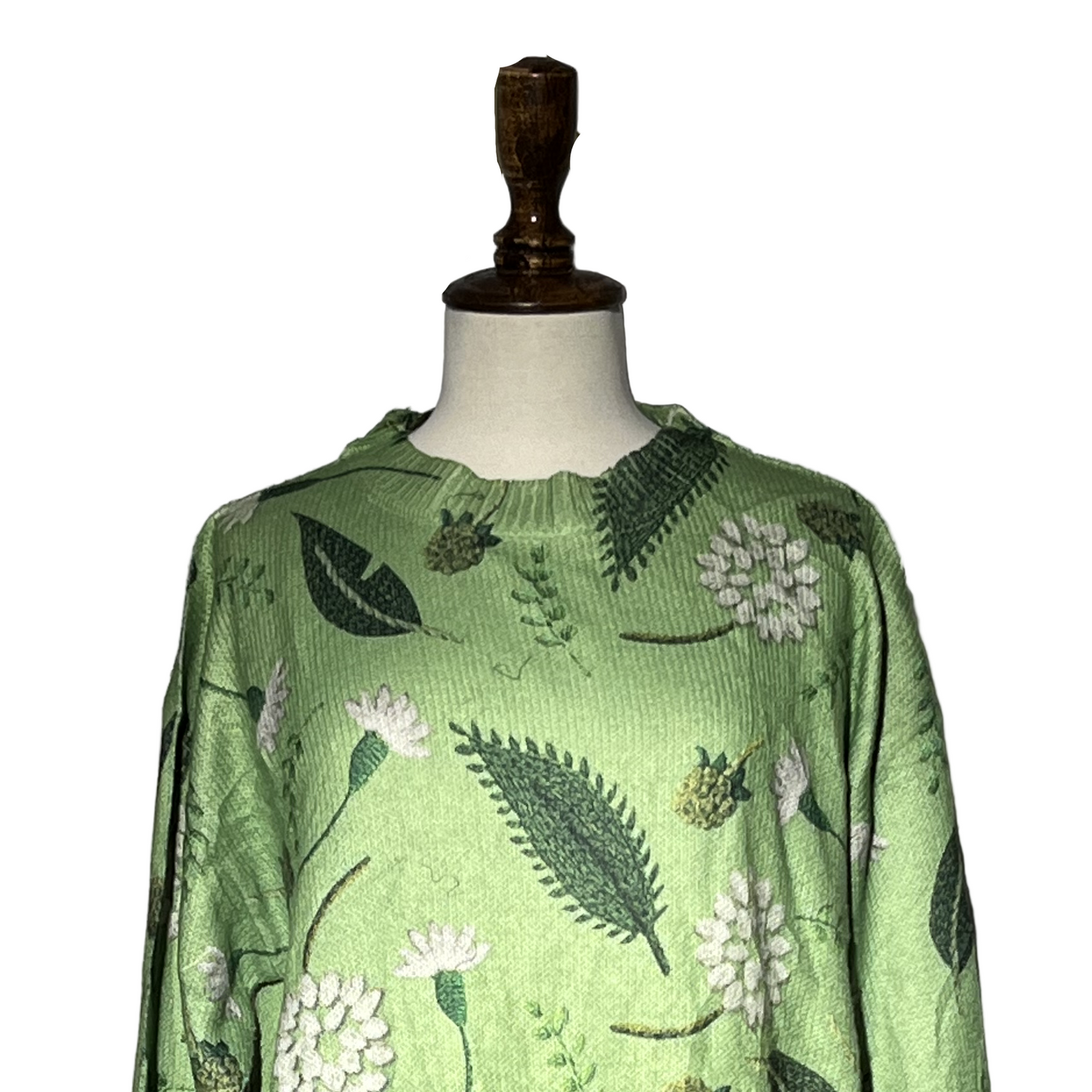 Green printed Women Sweater Blouse #1859