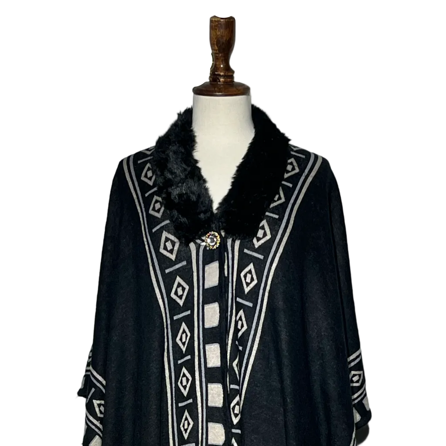 Gray and Off White Printed Women Staller #1992