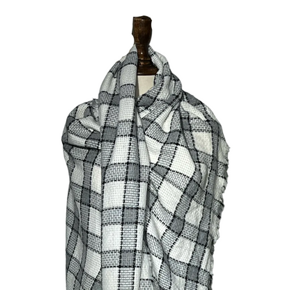 White and Black Check Women Staller #1987