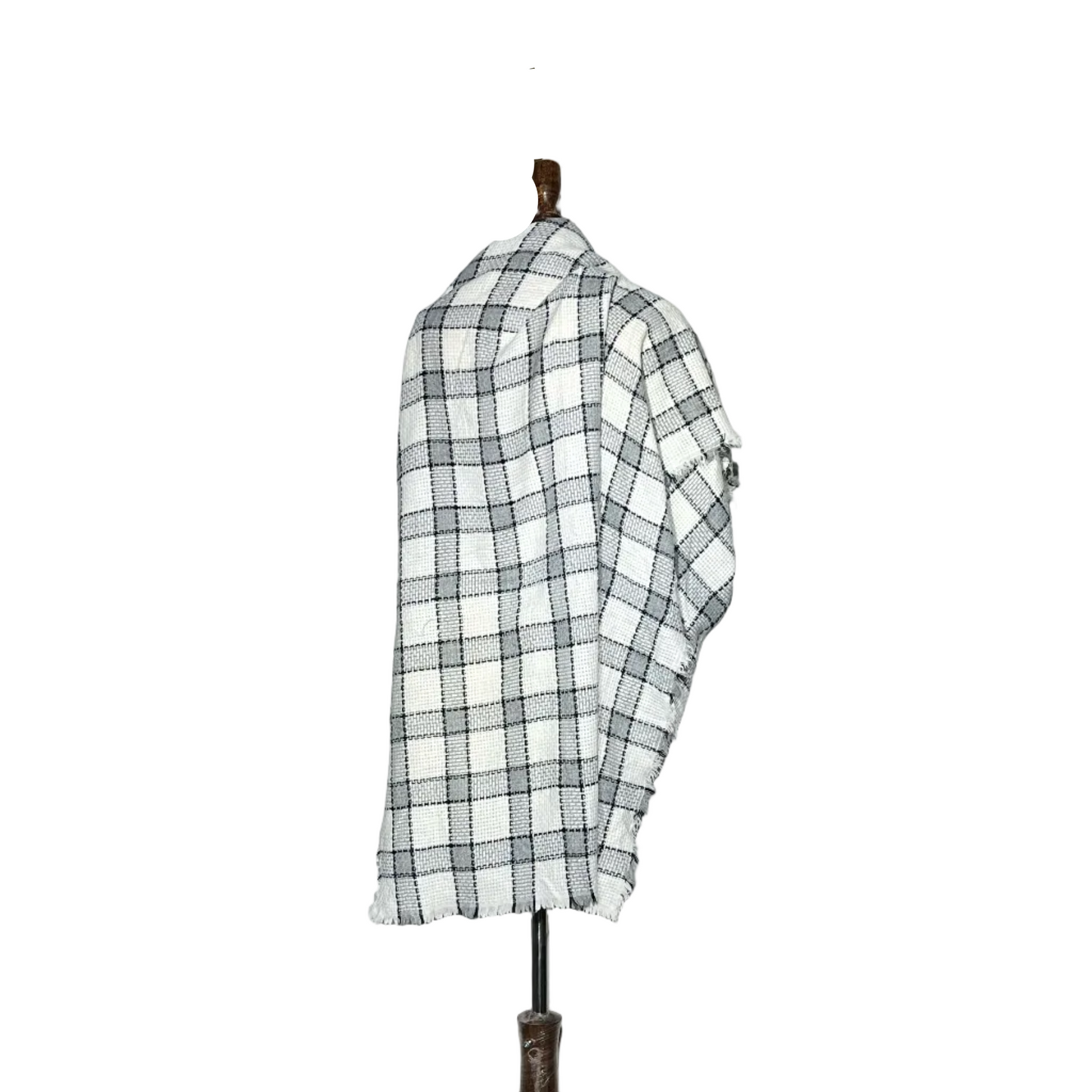 White and Black Check Women Staller #1987