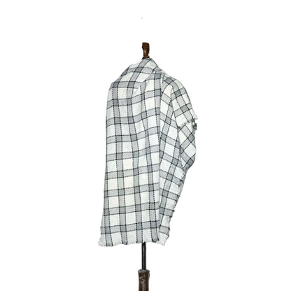 White and Black Check Women Staller #1987