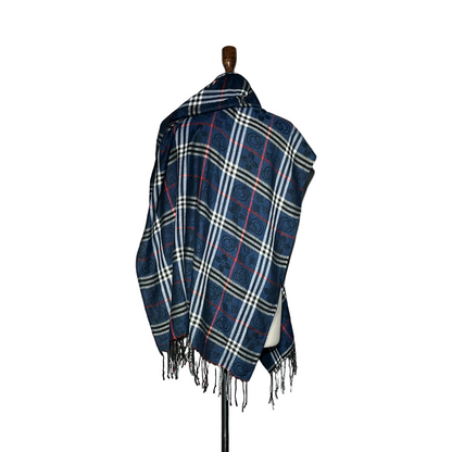 Navy Blue and Black White Check Women Staller #1984