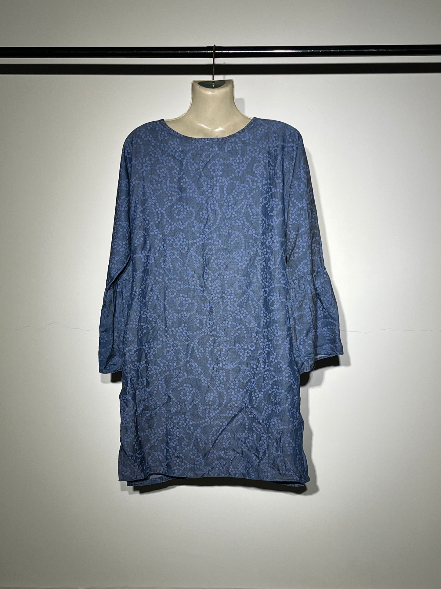 Ally’s Elegant Blue Kurti with Floral Embroidery #082