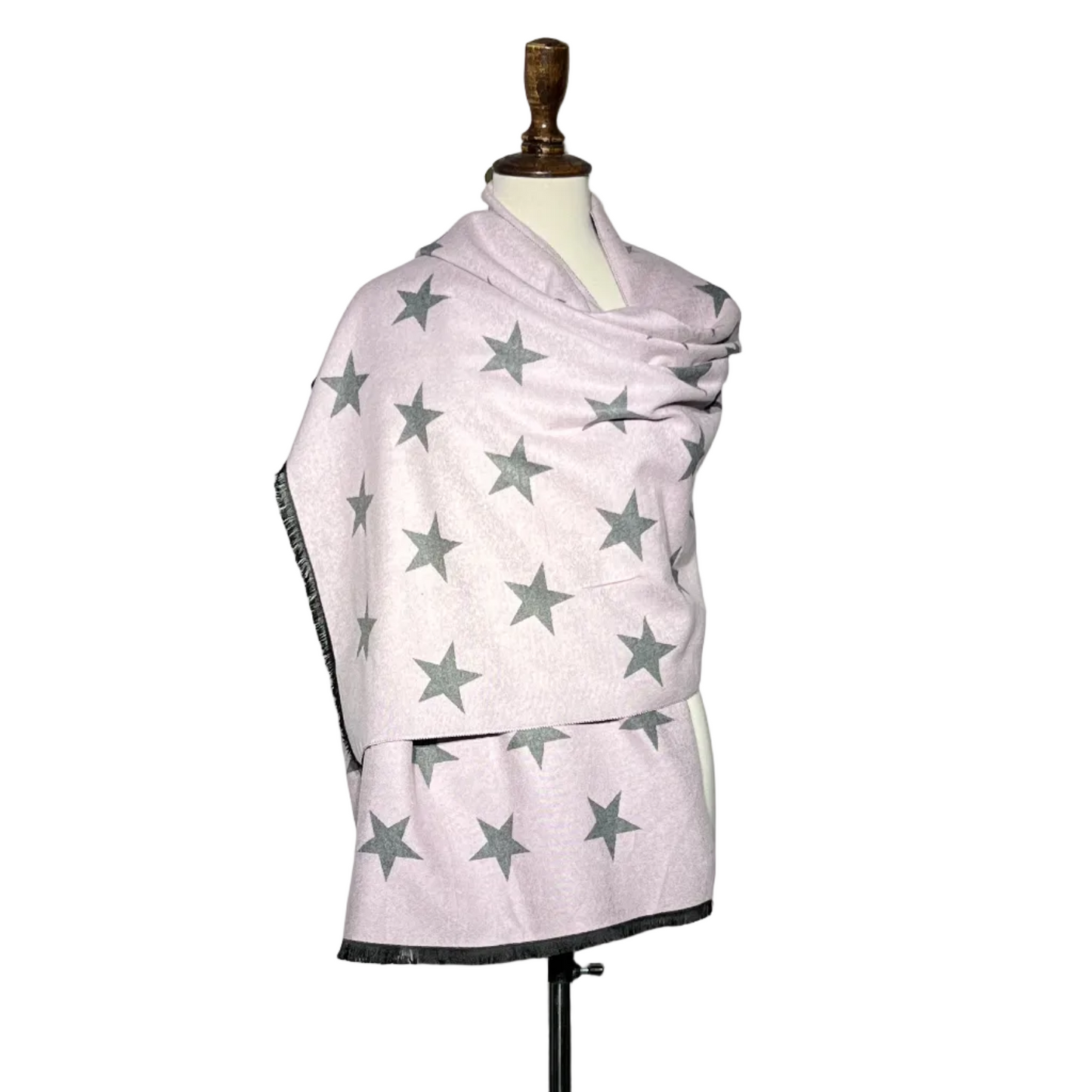 Pink and Gray Printed Women Staller #2161