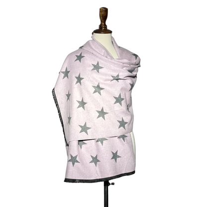 Pink and Gray Printed Women Staller #2161