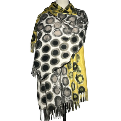 Yellow and Gray Printed Women Staller #2153