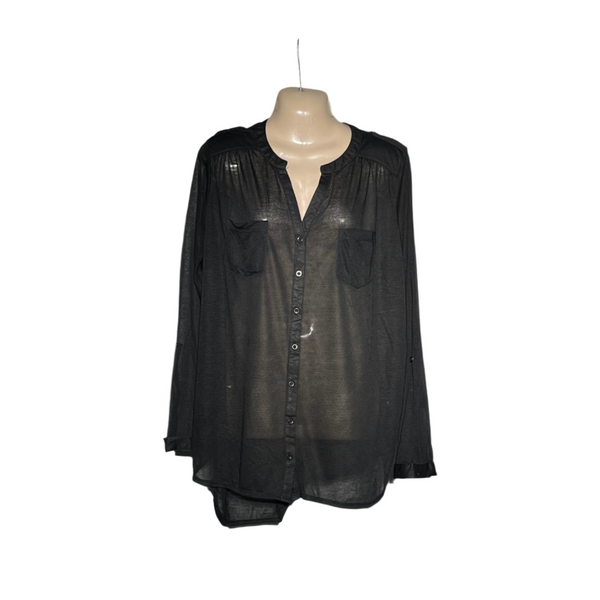 Atmosphere Women's Button-Up Blouse with Front Pockets #210