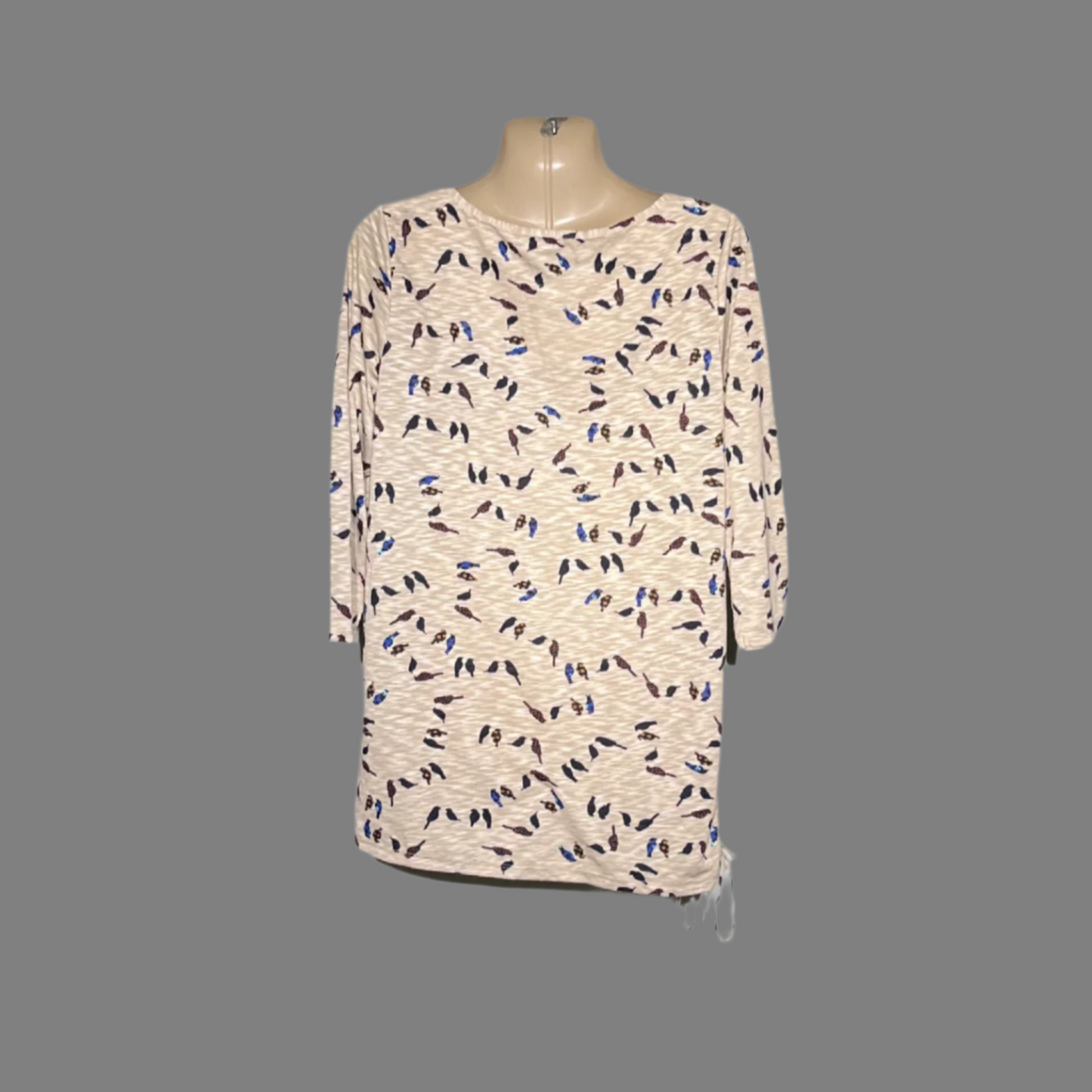 Per Una Women's Bird Print 3/4 Sleeve Top #212
