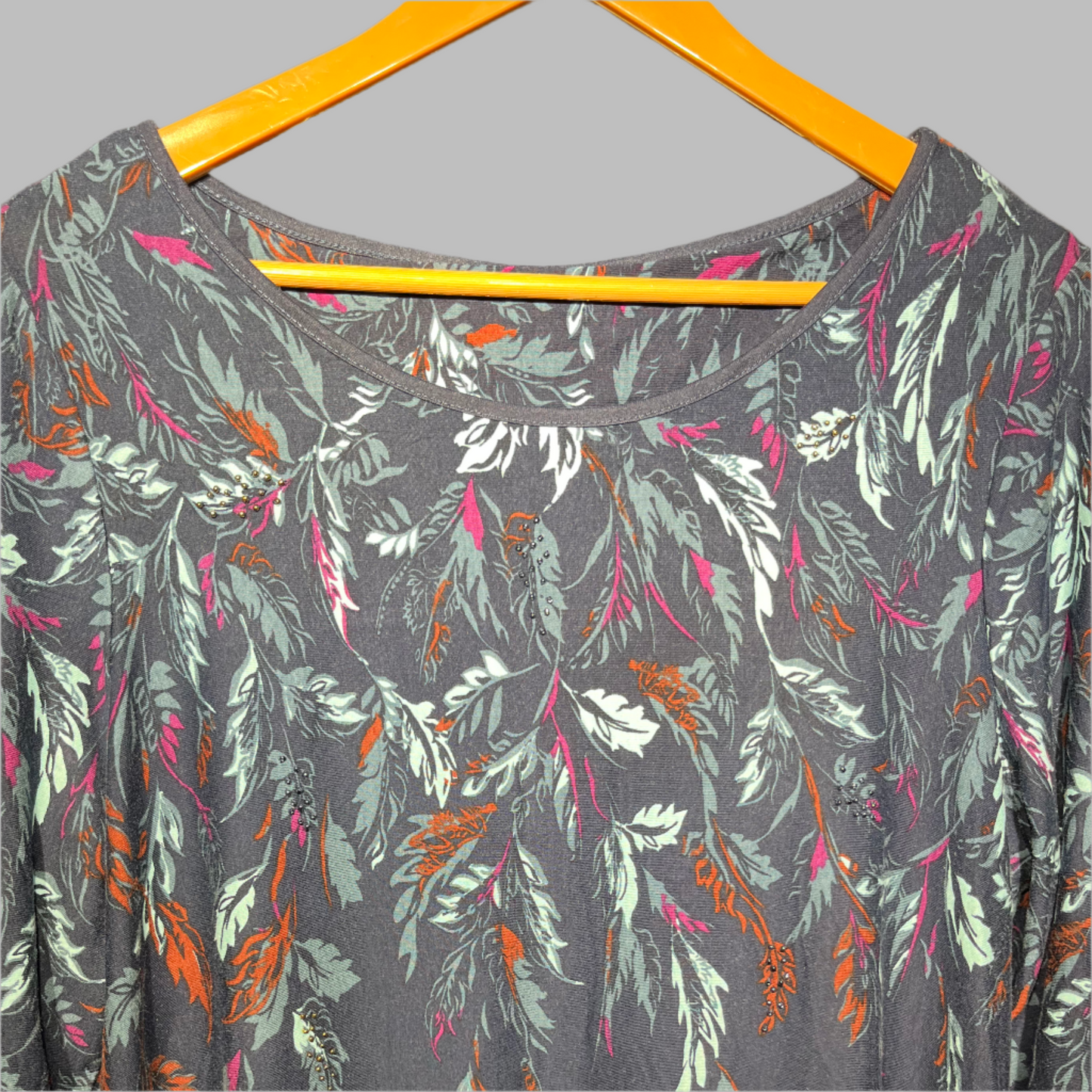 Elegant Navy Blue Floral Tunic #234