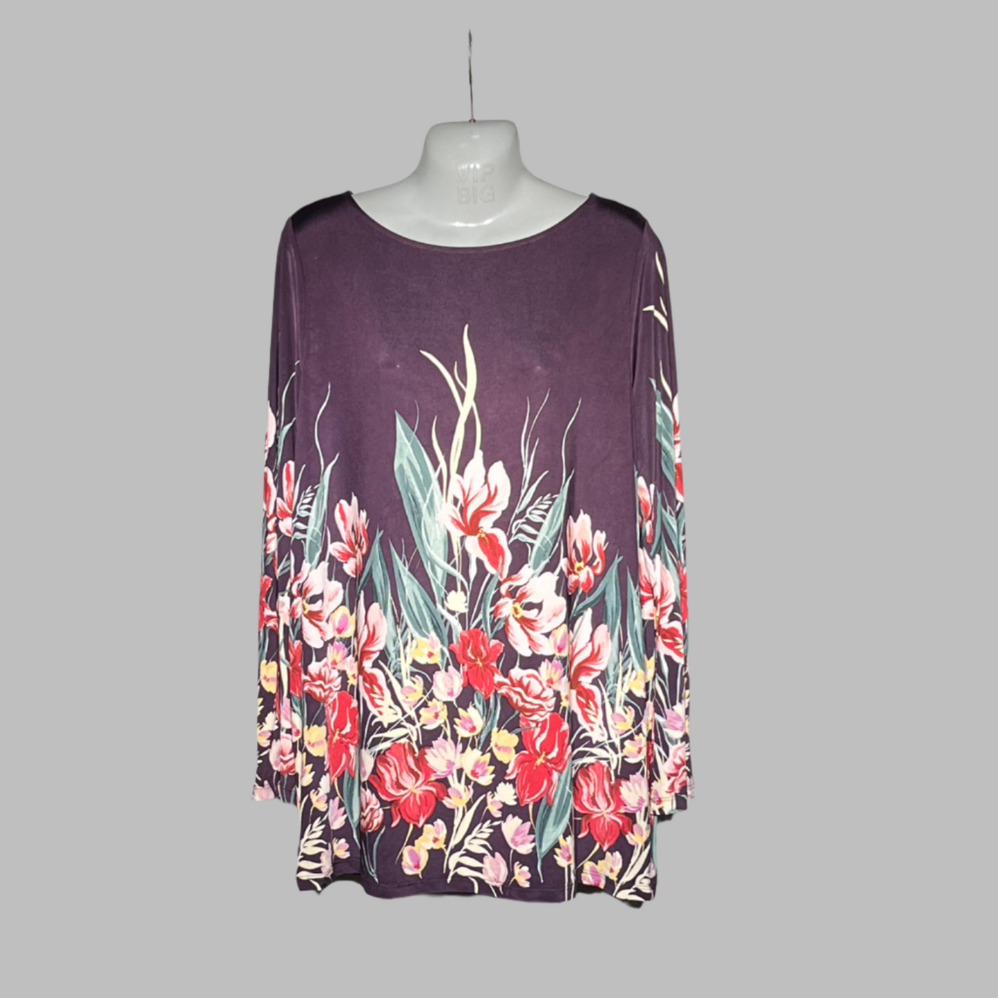 M&S Collection Floral Print Long-Sleeve Tunic Top #236