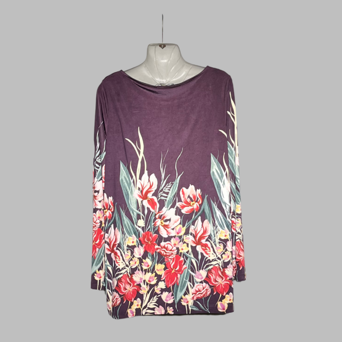 M&S Collection Floral Print Long-Sleeve Tunic Top #236