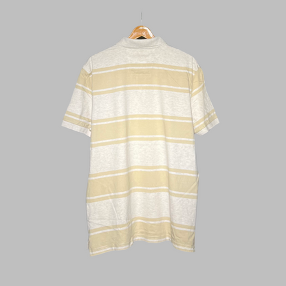 Nautica Cotton-Blend Cream T-Shirt with Lining Detail for Men - Size XL