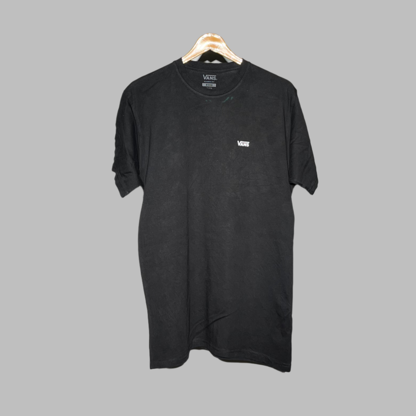 Vans Cotton Blended Black T-Shirt for Men - Medium Size