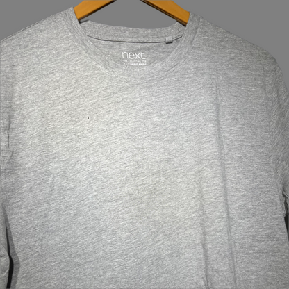 NEXT Cotton Blended Grey T-Shirt for Men - Small Size
