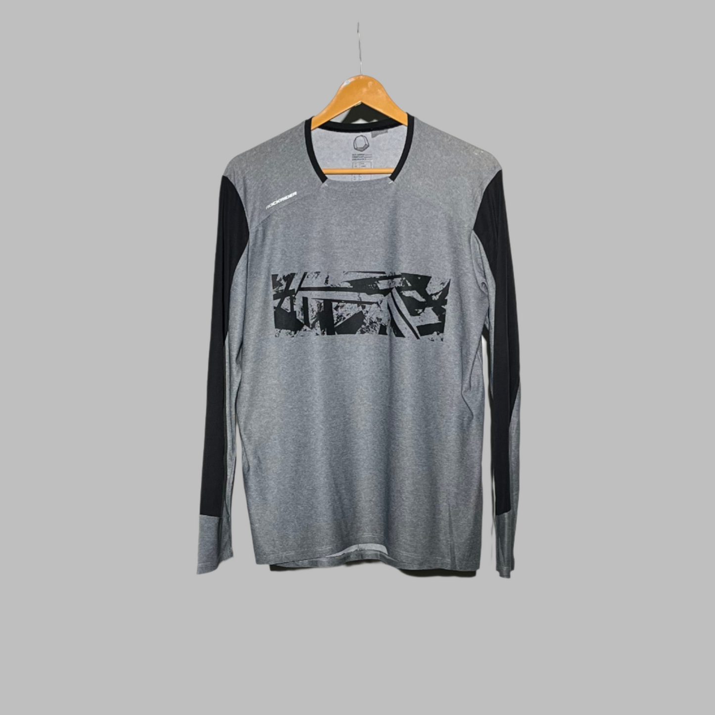 Rock Rider Gray Dry-Fit T-Shirt – Rugged Style, Built for Performance