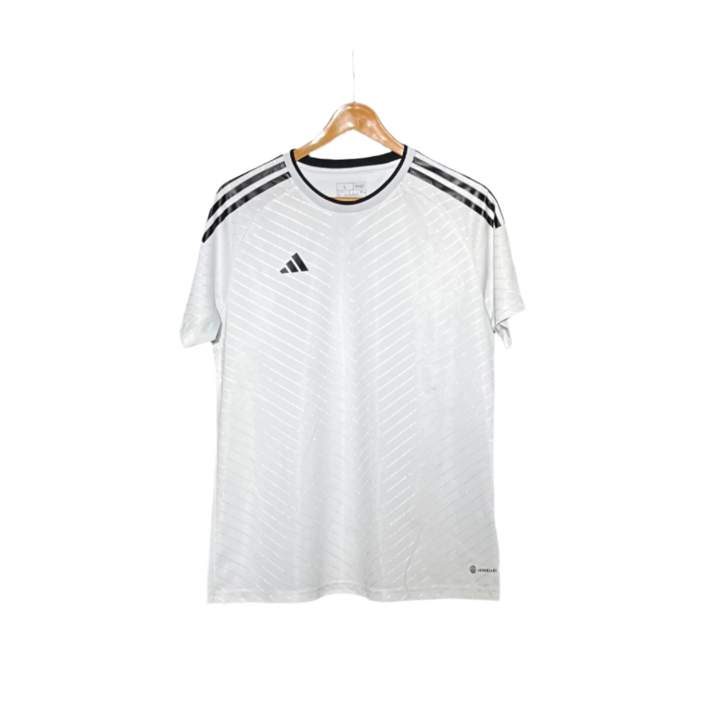 Adidas White Dry-Fit Performance T-Shirt – Classic Style, Modern Comfort.