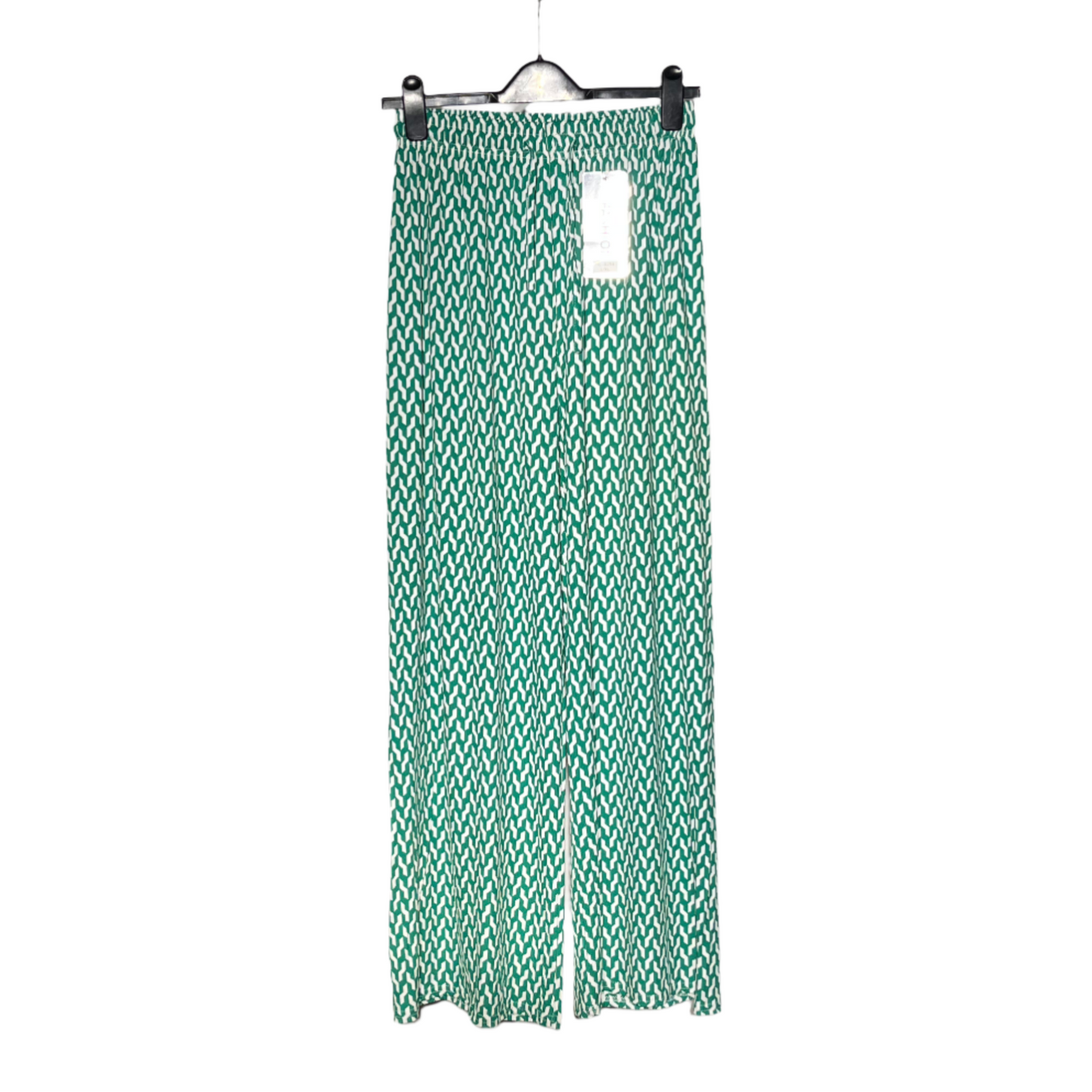 Green and White Printed Women's Trousers #548
