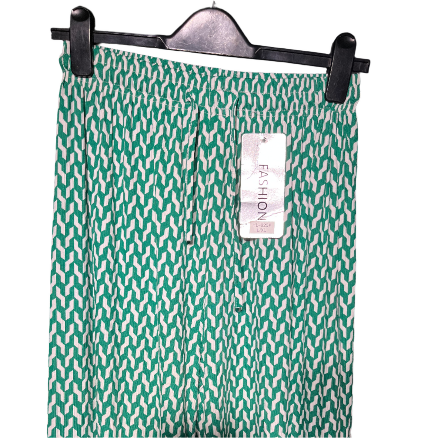 Green and White Printed Women's Trousers #548