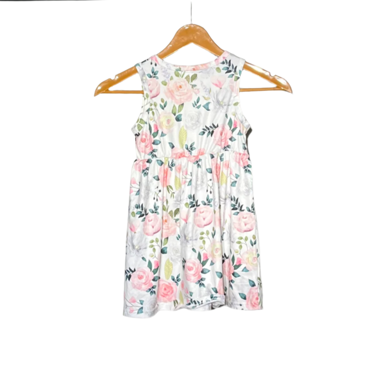 white kid floral frock #489