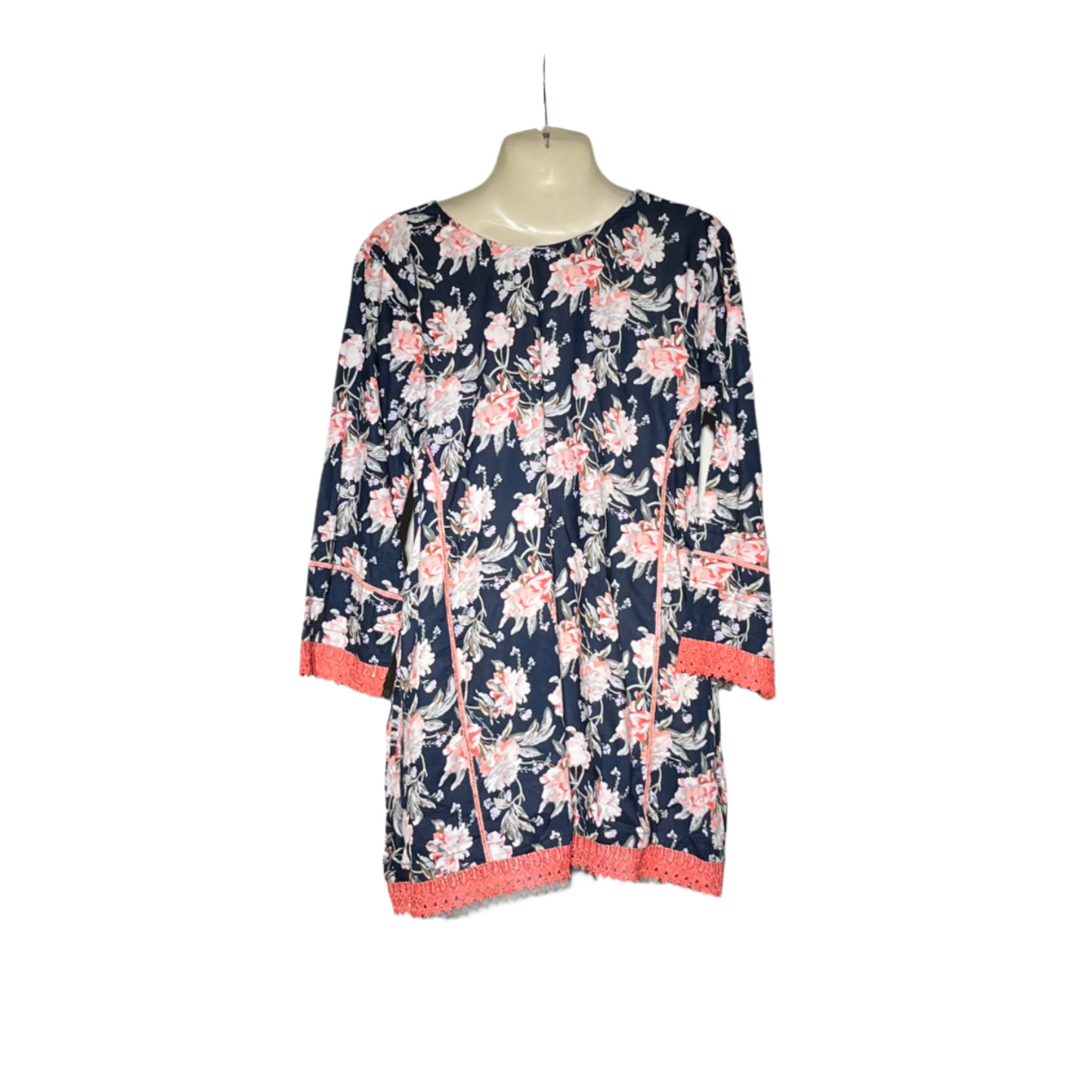 Black & white floral kurti #632