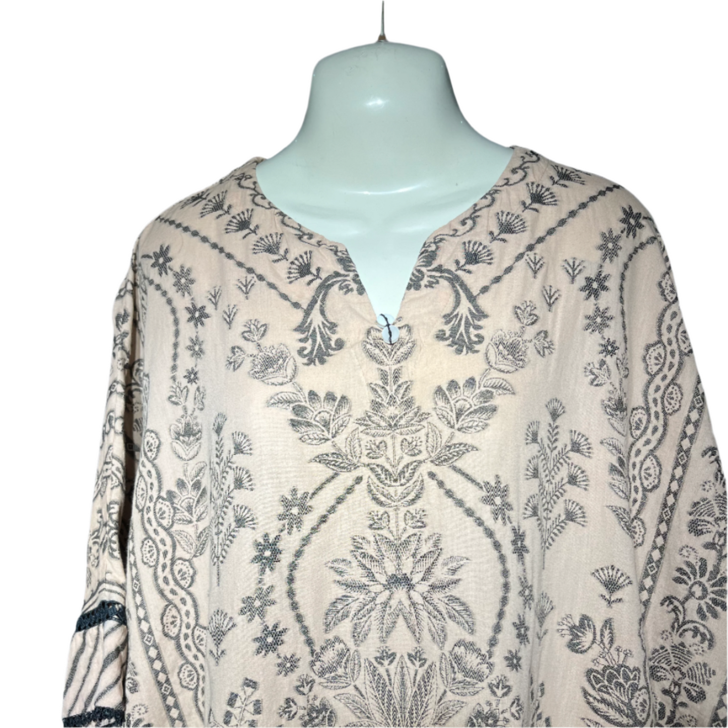Khaadi embroidered neckline kurti #635