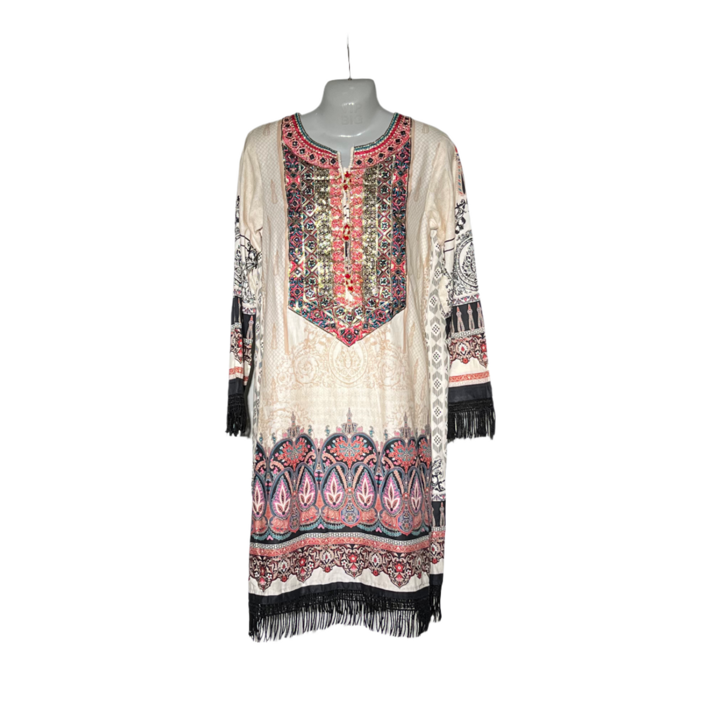 Off-white & black printed kurti #638