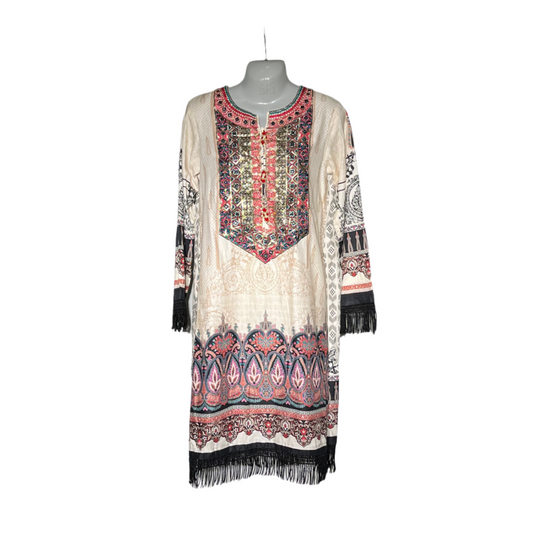 Off-white & black printed kurti #638