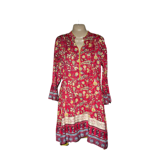 Maroon floral lawn kurti #640