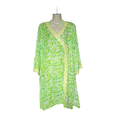 Parrot green & white floral kurti #644